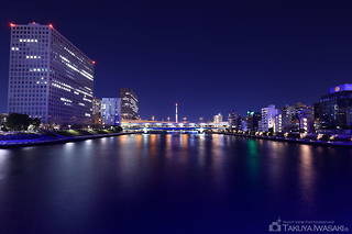 永代橋 北側歩道の夜景スポット写真（1）class=