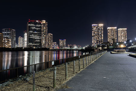石川島公園　相生橋付近の夜景スポット写真（1）class=