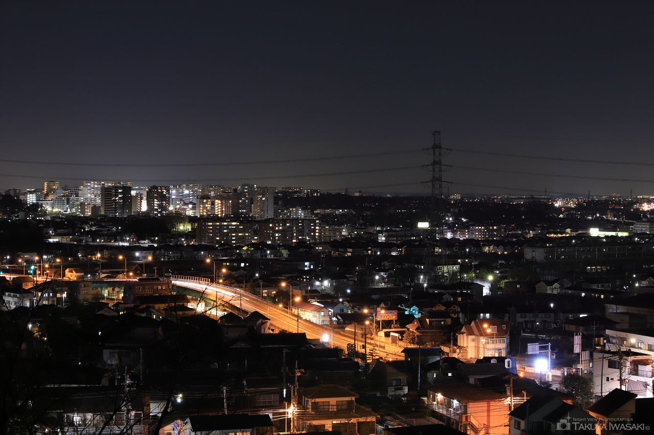 国道155線と豊田駅方面の夜景