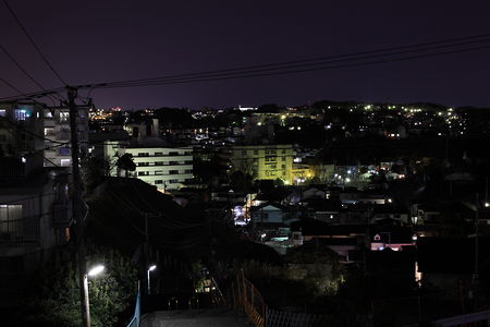 丸山の団地を中心とした住宅街夜景