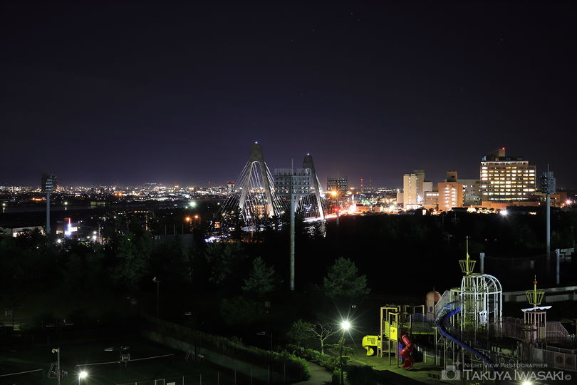 内灘町総合公園 円形展望台の夜景スポット写真（1）