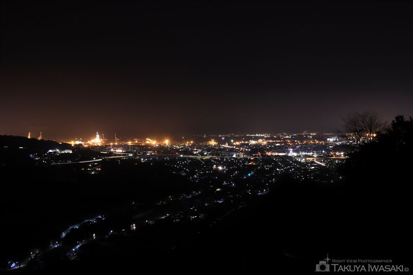 裏山原手前の夜景スポット写真（1）