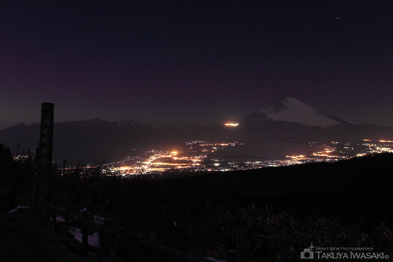 杓子峠の夜景スポット写真（1）
