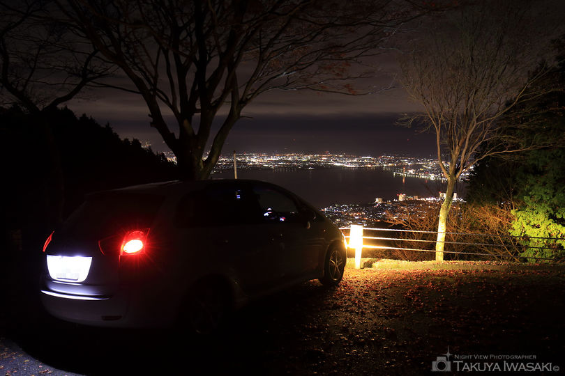 四明嶽駐車場手前の夜景スポット写真（2）