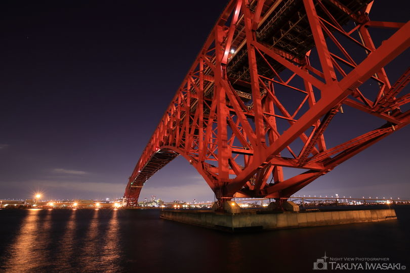 港大橋臨港緑地の夜景スポット写真（1）