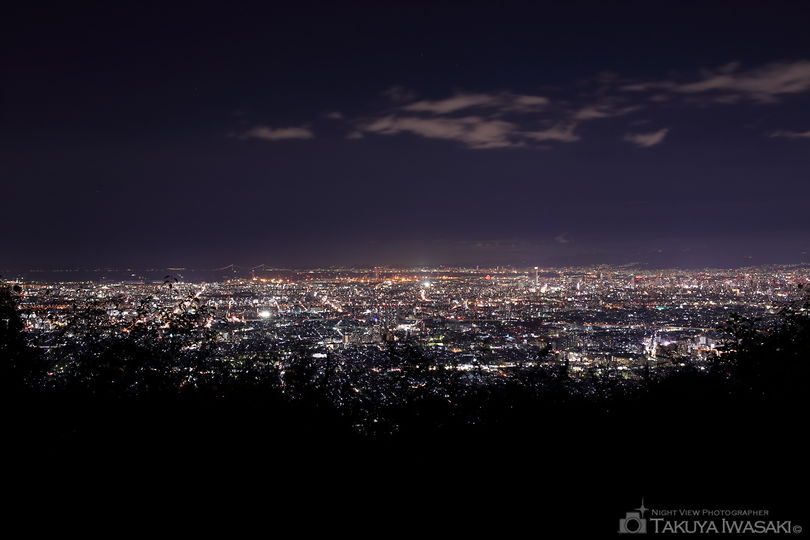 高安山の夜景スポット写真（2）