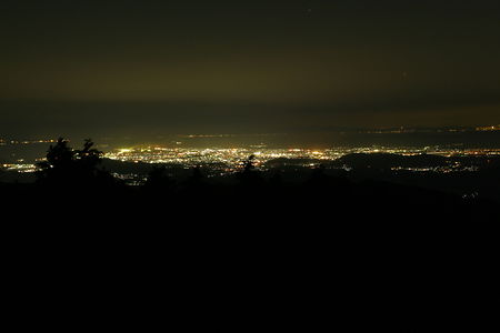 生石高原 駐車場の夜景