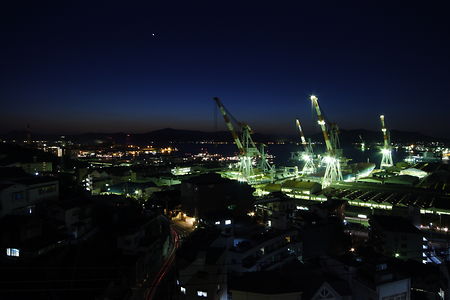 造船場を中心とした夜景を望む1