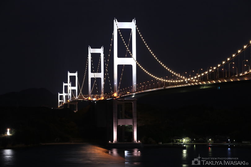 来島海峡大橋（しまなみ海道）のライトアップ夜景6選