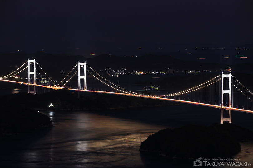 亀老山展望公園手前の夜景スポット写真（3）
