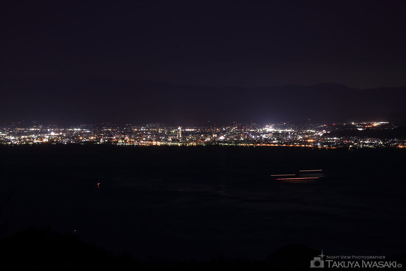 亀老山展望公園手前の夜景スポット写真（4）