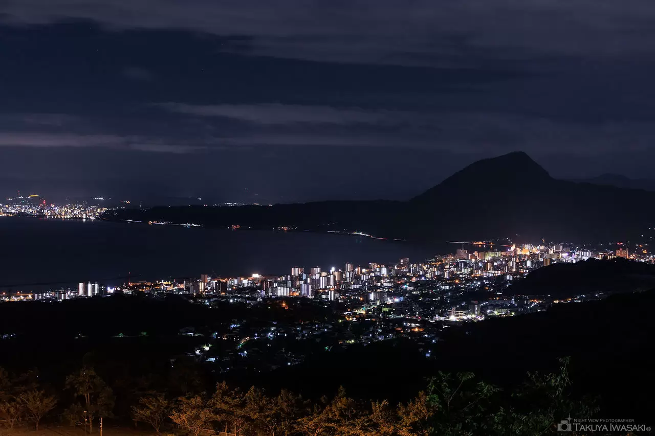 別府湾SA 鳥になれる見晴らし台・大分自動車道の夜景（大分県別府市）
