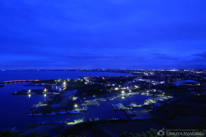 飯岡刑部岬の夜景スポット写真（1）