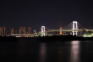 レインボーブリッジと東京タワーを望む