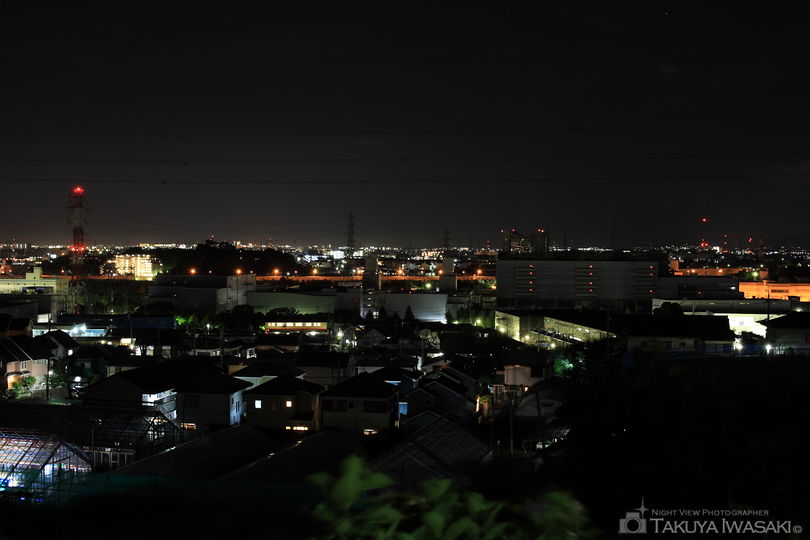 内陸工業団地の夜景スポット写真（1）
