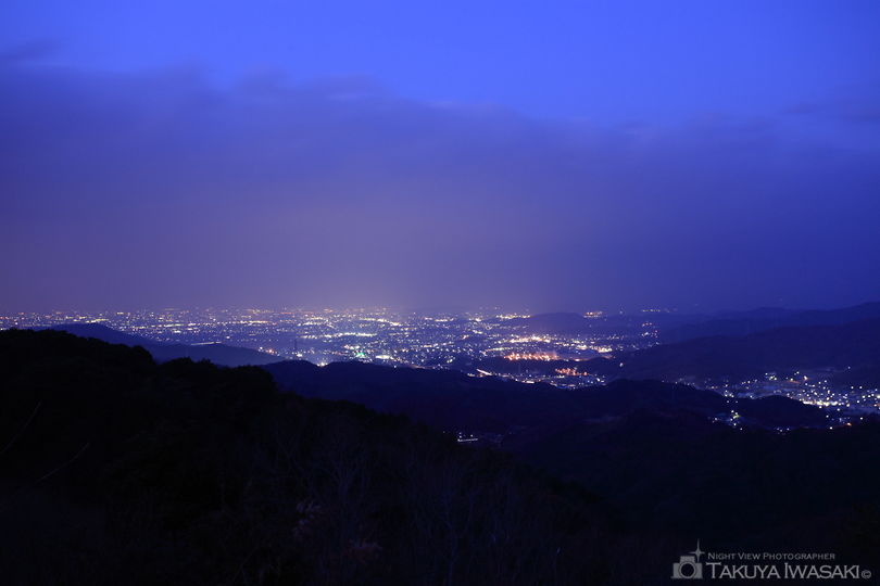三ヶ根山スカイライン 岡崎側の夜景スポット写真（1）