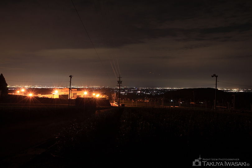 水沢貯水場付近の夜景スポット写真（1）