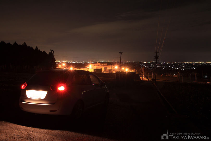 水沢貯水場付近の夜景スポット写真（2）