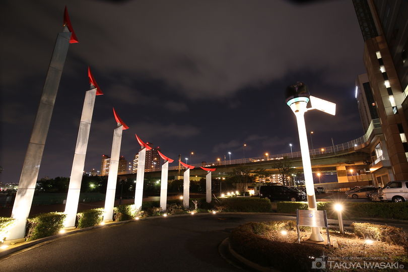 泉大津旧港先端緑地の夜景スポット写真（3）
