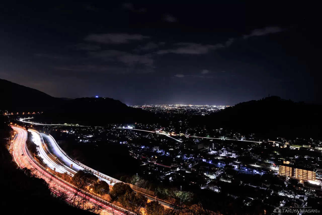山北林道入口付近の夜景（神奈川県山北町）