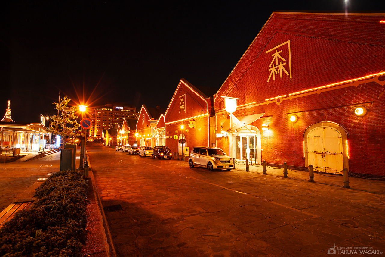 金森赤レンガ倉庫の夜景スポット写真（1）