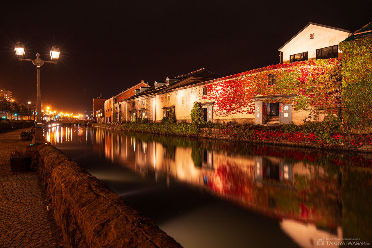 小樽運河の夜景スポット写真（1）