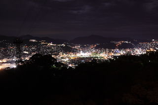 稲佐山登山道路の夜景