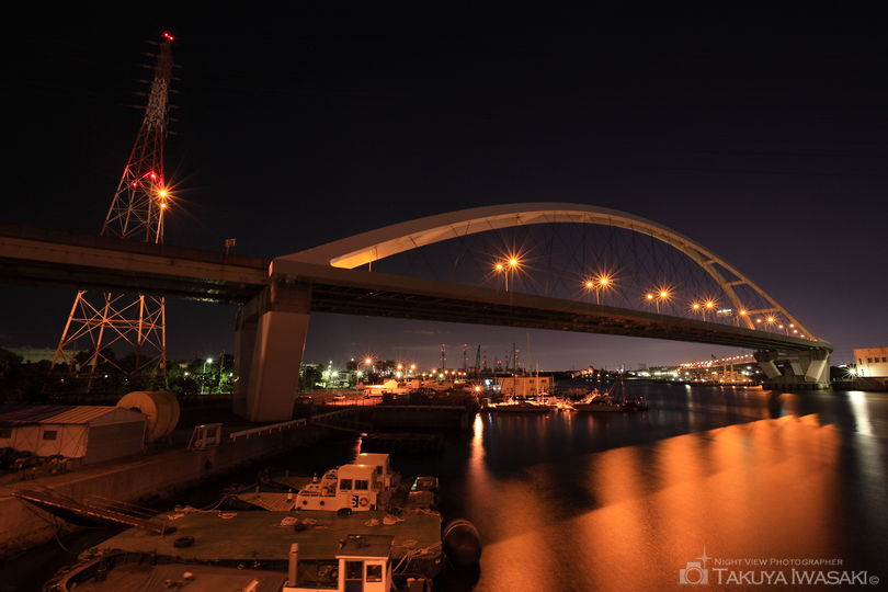 浜寺大橋の夜景スポット写真（1）