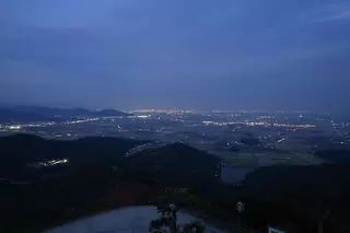 肥前犬山城の夜景