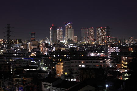 武蔵小杉駅周辺の夜景