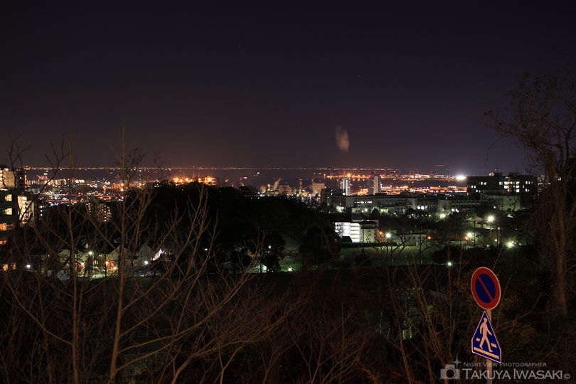 鶴甲南歩道橋の夜景スポット写真（1）