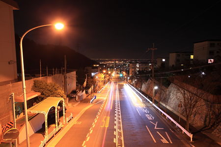鶴甲東歩道橋の夜景スポット写真（1）class=