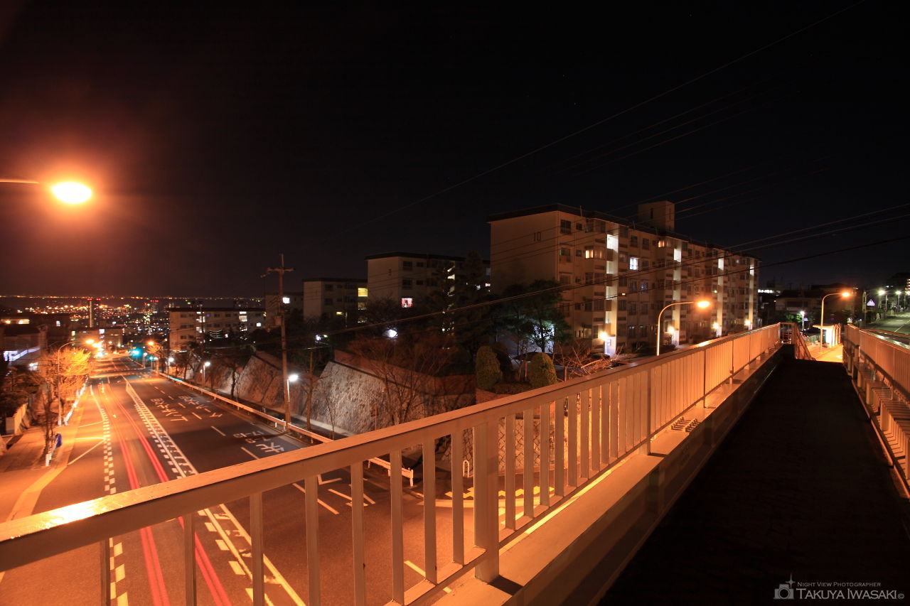 鶴甲東歩道橋の夜景スポット写真（2）