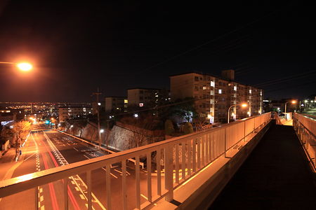 鶴甲東歩道橋の夜景スポット写真（2）class=
