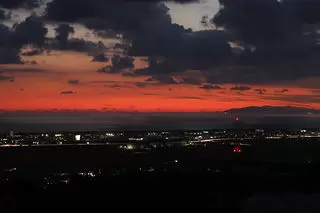 駿河湾沼津SA（下り）（新東名高速道路）の夜景