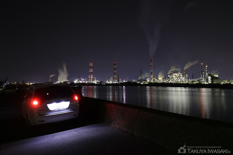 磯津堤防突堤の夜景スポット写真（5）