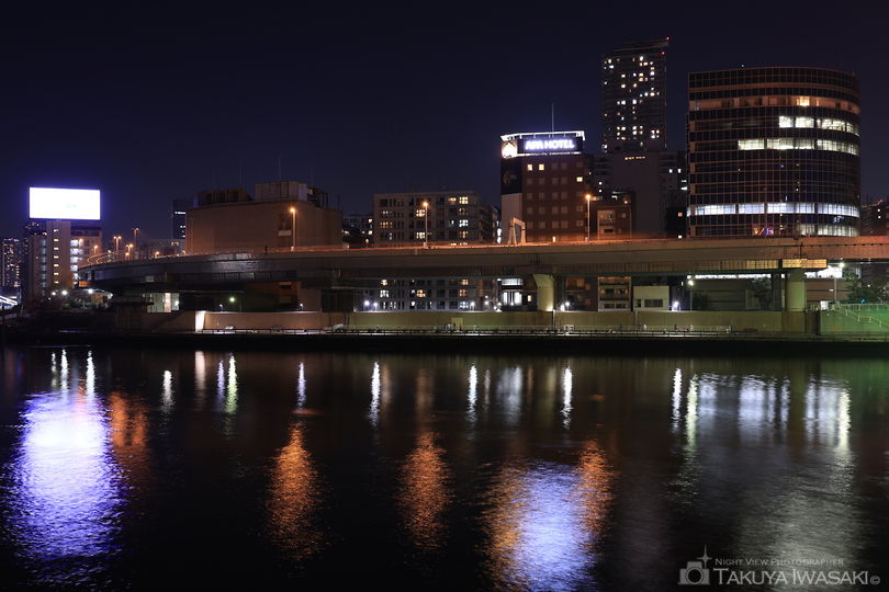 隅田川テラス・新大橋付近の夜景スポット写真（3）