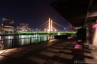 隅田川テラス・新大橋付近の夜景スポット写真（5）class=