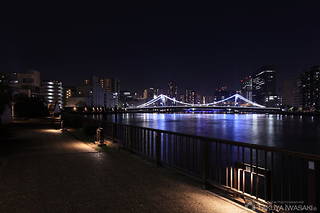隅田川テラス・新大橋付近の夜景スポット写真（6）class=