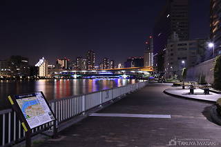 隅田川テラス・清洲橋西側の夜景スポット写真（3）class=