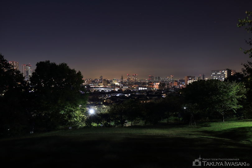日吉公園の夜景スポット写真（1）