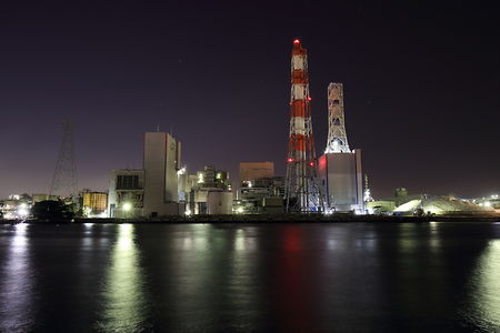 JR東日本川崎発電所方面の夜景