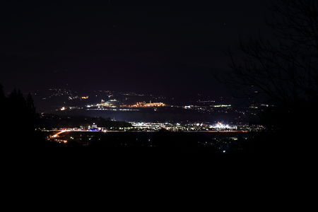 韮崎駅方面の夜景