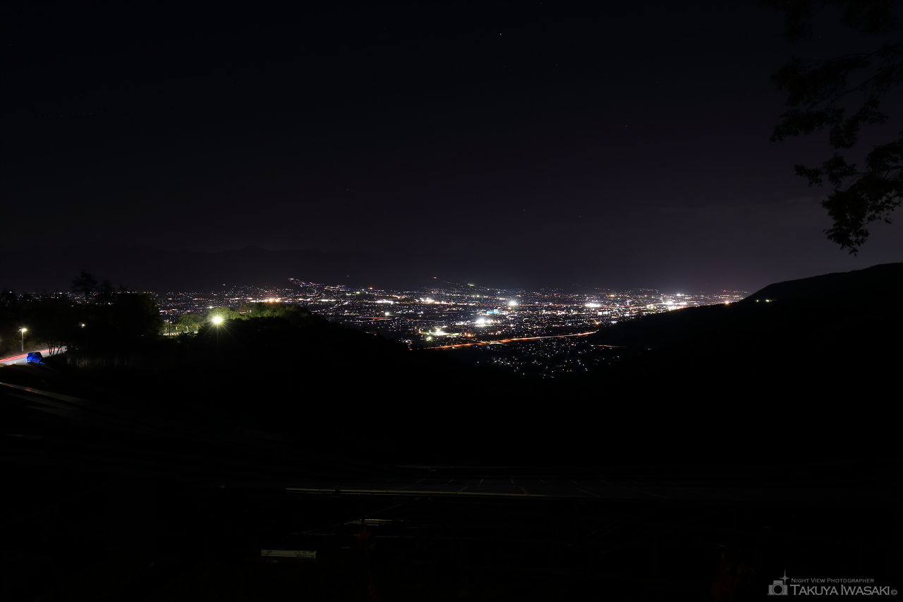 ほったらかし温泉手前の夜景スポット写真（1）