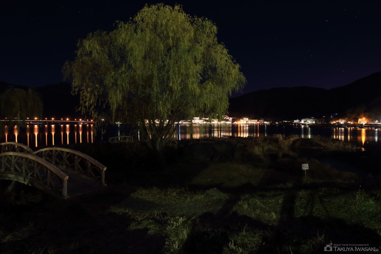 県営河口湖 無料駐車場の夜景スポット写真（3）