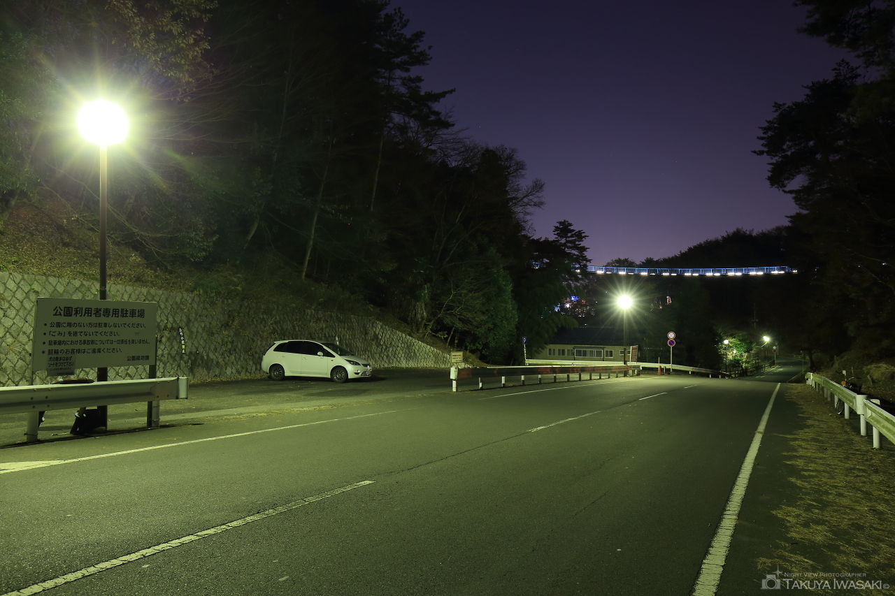 八幡山公園 アドベンチャーブリッジの夜景スポット写真（5）