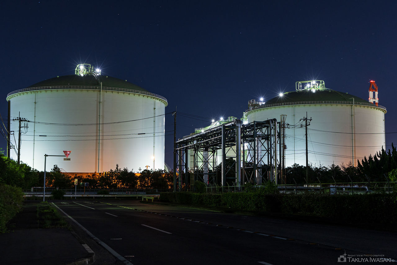 鹿島石油 東門前付近の夜景スポット写真（5）