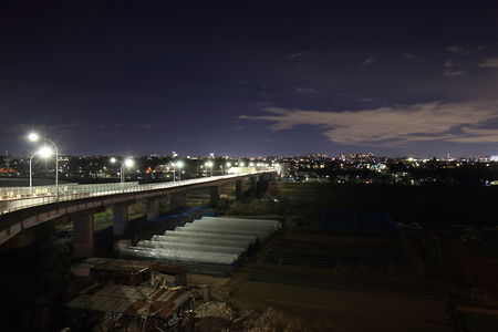 羽村大橋を中心とした夜景