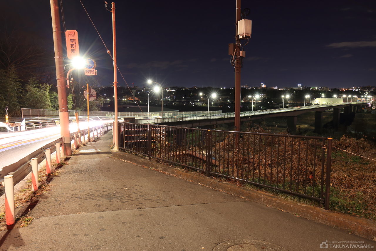 羽村大橋手前の夜景スポット写真（3）