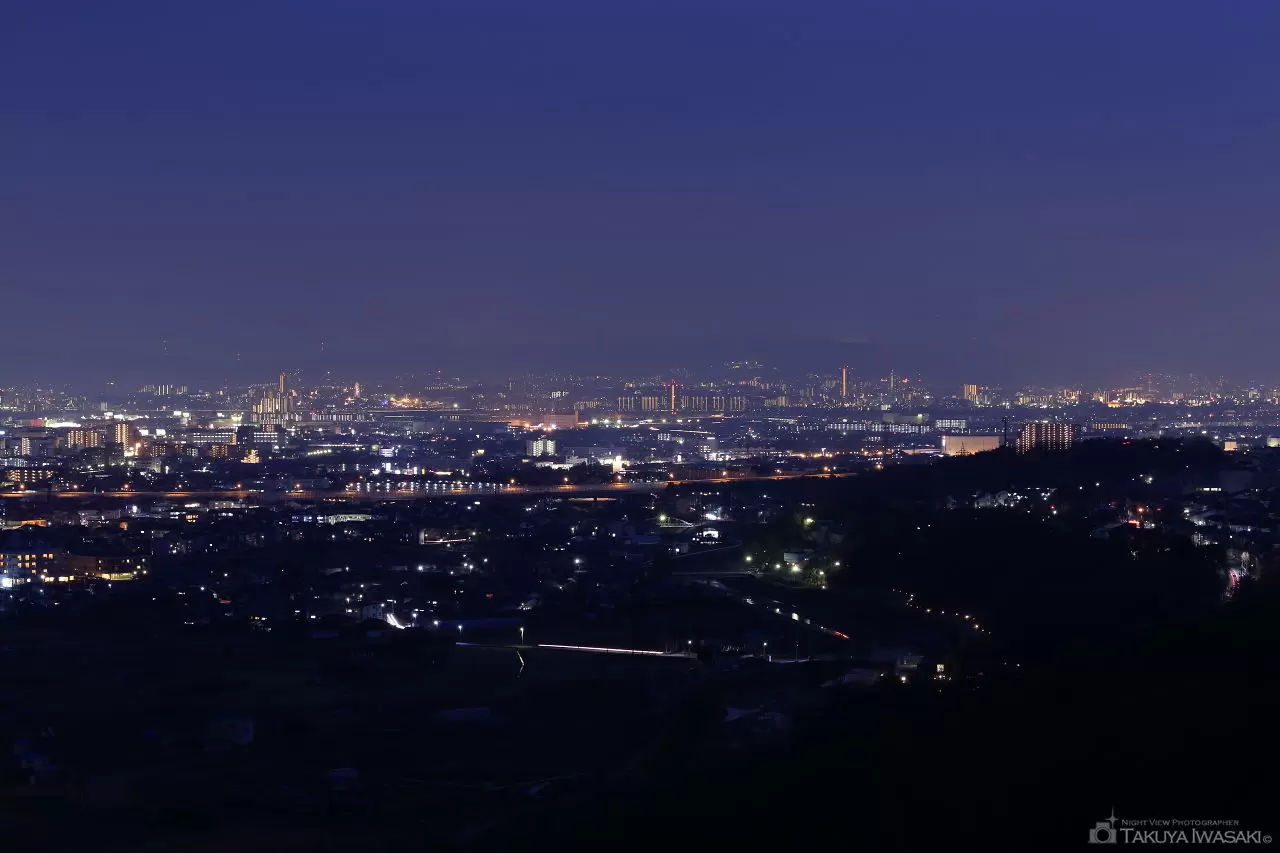 摂津峡公園 展望デッキの夜景（大阪府高槻市）